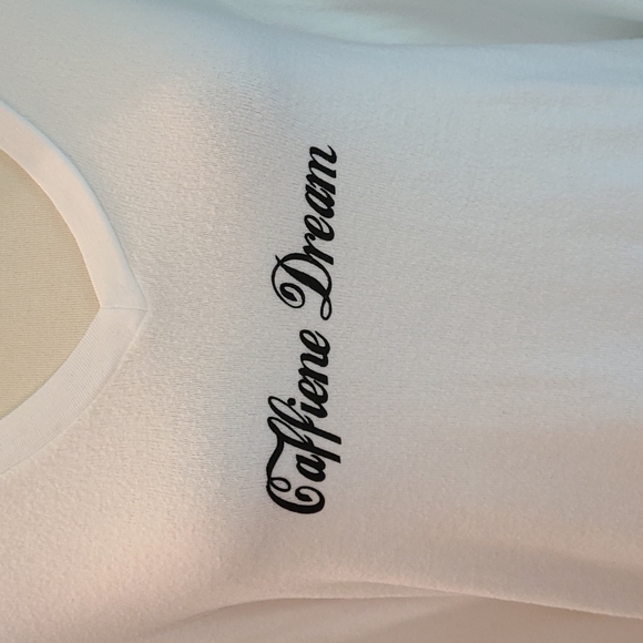 CCO⬇️ Wildfox NWT misspelled white V neck "Caffiene Dream" NWT - Picture 5 of 16
